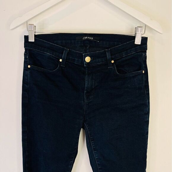 J Brand Cropped Skinny Destroyed Raw Hem Jeans in Blue Mercy - Picture 4 of 8